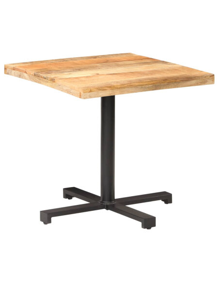 Table de bistro Style Industriel carrée en bois de manguier brut 80 x 80 x 75 cm {attributes} Table de bistro Style Industriel carrée en bois de manguier brut 80 x 80 x 75 cm {attributes}