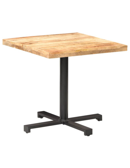 Table de bistro Style Industriel carrée en bois de manguier brut 80 x 80 x 75 cm {attributes} Table de bistro Style Industriel carrée en bois de manguier brut 80 x 80 x 75 cm {attributes}