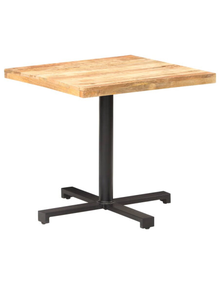 Table de bistro Style Industriel carrée en bois de manguier brut 80 x 80 x 75 cm {attributes} Table de bistro Style Industriel carrée en bois de manguier brut 80 x 80 x 75 cm {attributes}