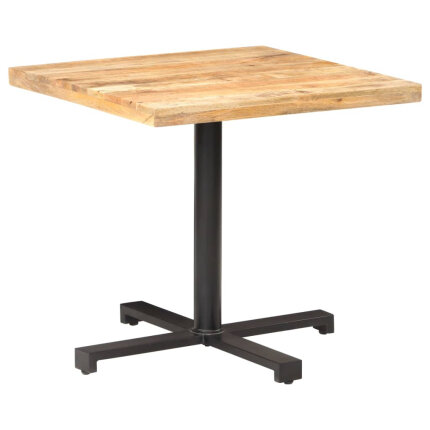 Table de bistro Style Industriel carrée en bois de manguier brut 80 x 80 x 75 cm {attributes}
