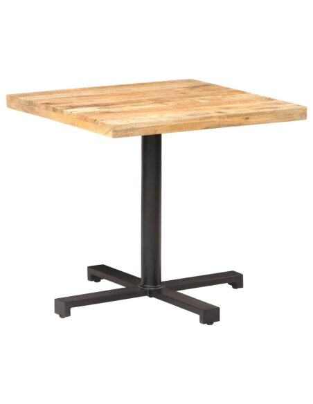 Table de bistro Style Industriel carrée en bois de manguier brut 80 x 80 x 75 cm {attributes} Table de bistro Style Industriel carrée en bois de manguier brut 80 x 80 x 75 cm {attributes}
