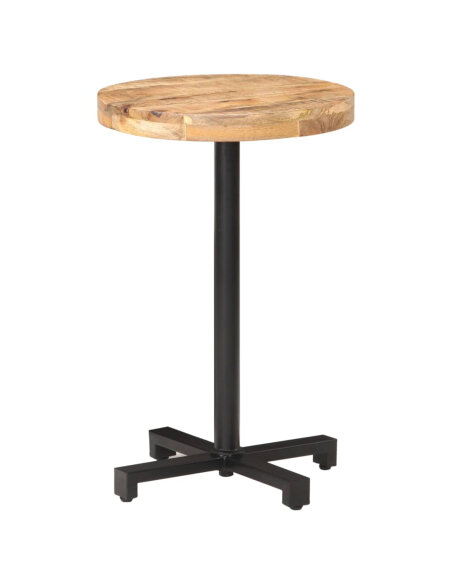 Table de bistro Style Industriel ronde en bois de manguier brut Ø 50 x 75 cm {attributes}