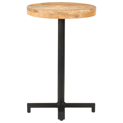 Table de bistro Style Industriel ronde en bois de manguier brut Ø 50 x 75 cm {attributes}