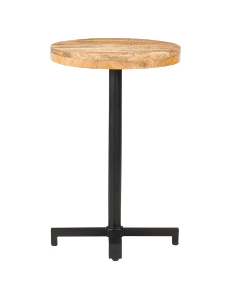 Table de bistro Style Industriel ronde en bois de manguier brut Ø 50 x 75 cm {attributes}