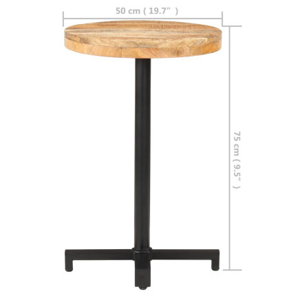 Table de bistro Style Industriel ronde en bois de manguier brut Ø 50 x 75 cm {attributes}