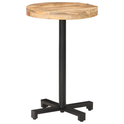 Table de bistro Style Industriel ronde en bois de manguier brut Ø 50 x 75 cm {attributes}