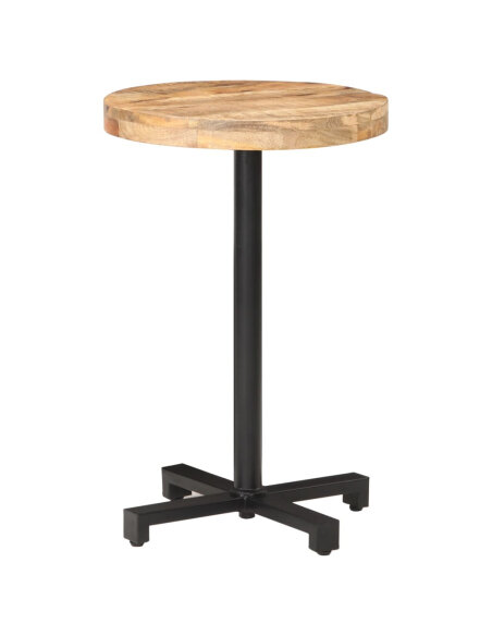 Table de bistro Style Industriel ronde en bois de manguier brut Ø 50 x 75 cm {attributes}