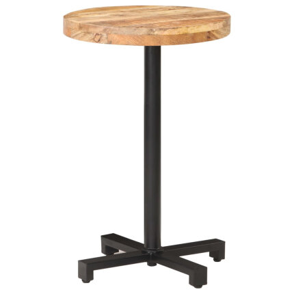 Table de bistro Style Industriel ronde en bois de manguier brut Ø 50 x 75 cm {attributes}