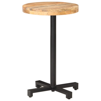 Table de bistro Style Industriel ronde en bois de manguier brut Ø 50 x 75 cm {attributes}