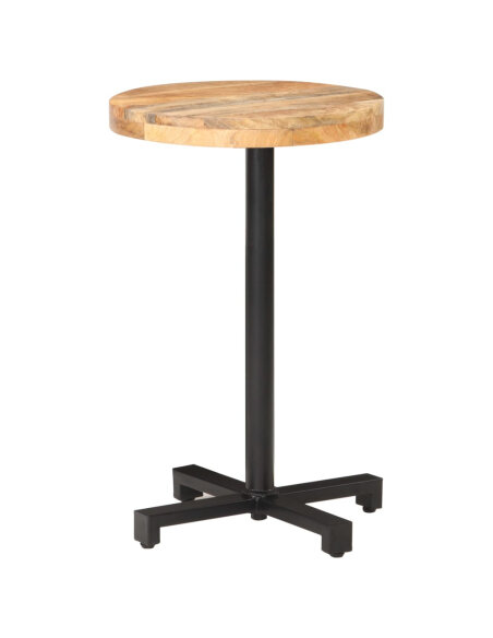Table de bistro Style Industriel ronde en bois de manguier brut Ø 50 x 75 cm {attributes}