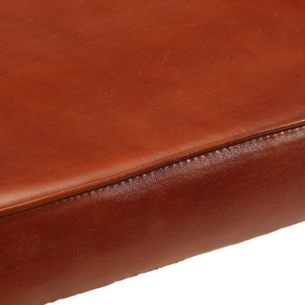 Tabourets de bar Industriel / Rétro - Vintage en lot de 2 avec cadre en métal et revêtement en cuir Brun 40 x 29.5 x 53 cm {attr