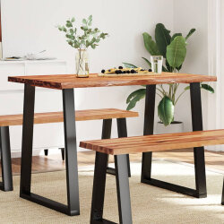 Table à manger Style Industriel en bois d'acacia 110 x 70 x 75 cm {attributes} 2