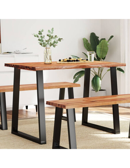 Table à manger Style Industriel en bois d'acacia 110 x 70 x 75 cm {attributes} Table à manger Style Industriel en bois d'acacia 110 x 70 x 75 cm {attributes}