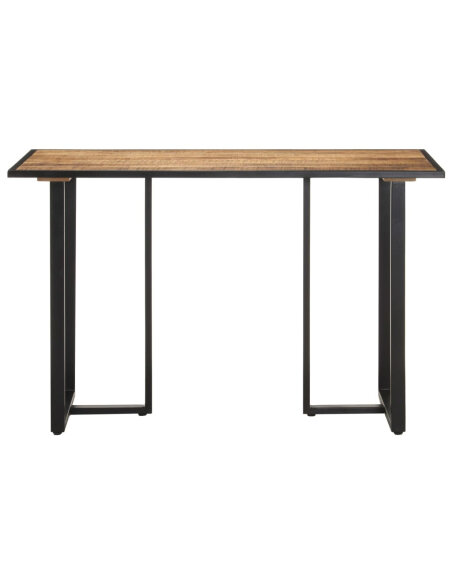 Table à manger Style Industriel en bois de manguier brut 120 x 60 x 76 cm {attributes} Table à manger Style Industriel en bois de manguier brut 120 x 60 x 76 cm {attributes}