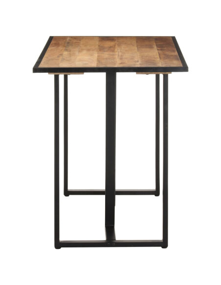 Table à manger Style Industriel en bois de manguier brut 120 x 60 x 76 cm {attributes} Table à manger Style Industriel en bois de manguier brut 120 x 60 x 76 cm {attributes}