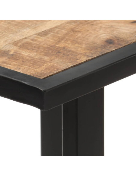 Table à manger Style Industriel en bois de manguier brut 120 x 60 x 76 cm {attributes} Table à manger Style Industriel en bois de manguier brut 120 x 60 x 76 cm {attributes}