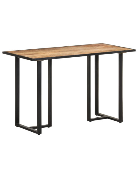 Table à manger Style Industriel en bois de manguier brut 120 x 60 x 76 cm {attributes} Table à manger Style Industriel en bois de manguier brut 120 x 60 x 76 cm {attributes}