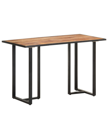 Table à manger Style Industriel en bois de manguier brut 120 x 60 x 76 cm {attributes} Table à manger Style Industriel en bois de manguier brut 120 x 60 x 76 cm {attributes}