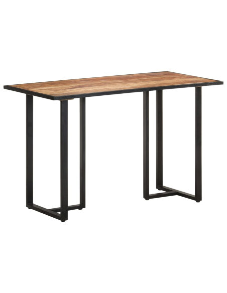 Table à manger Style Industriel en bois de manguier brut 120 x 60 x 76 cm {attributes} Table à manger Style Industriel en bois de manguier brut 120 x 60 x 76 cm {attributes}
