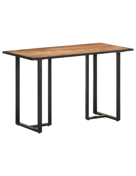 Table à manger Style Industriel en bois de manguier brut 120 x 60 x 76 cm {attributes} Table à manger Style Industriel en bois de manguier brut 120 x 60 x 76 cm {attributes}