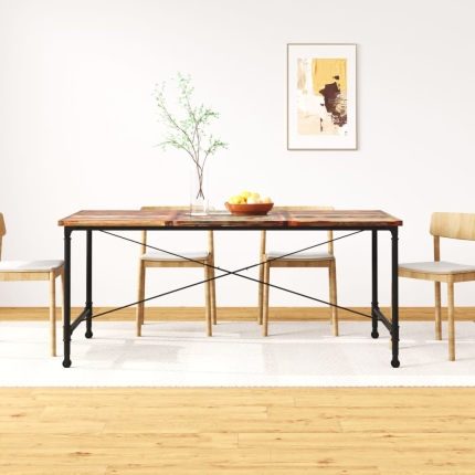 Table à manger Style Industriel en bois de récupération massif Multicolore 180 x 90 x 76 cm {attributes}