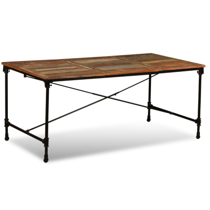 Table à manger Style Industriel en bois de récupération massif Multicolore 180 x 90 x 76 cm {attributes}