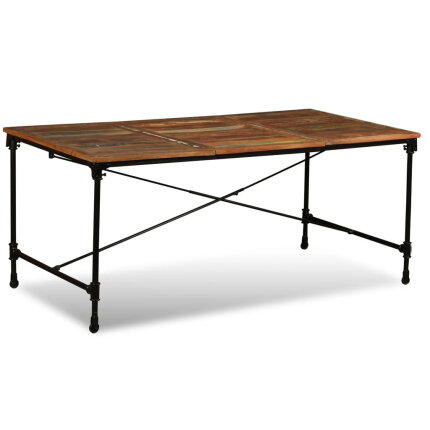 Table à manger Style Industriel en bois de récupération massif Multicolore 180 x 90 x 76 cm {attributes}