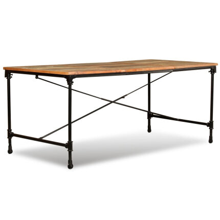 Table à manger Style Industriel en bois de récupération massif Multicolore 180 x 90 x 76 cm {attributes}