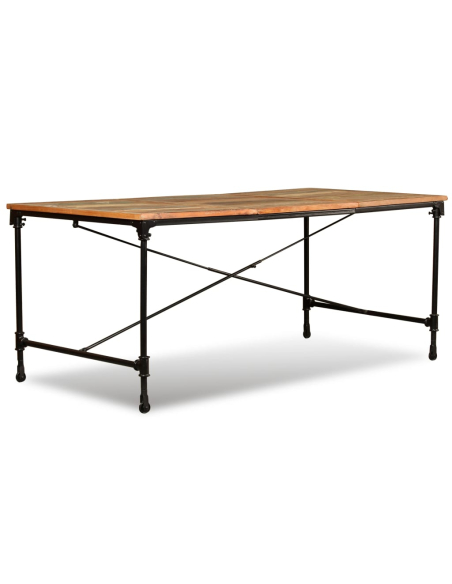 Table à manger Style Industriel en bois de récupération massif Multicolore 180 x 90 x 76 cm {attributes}