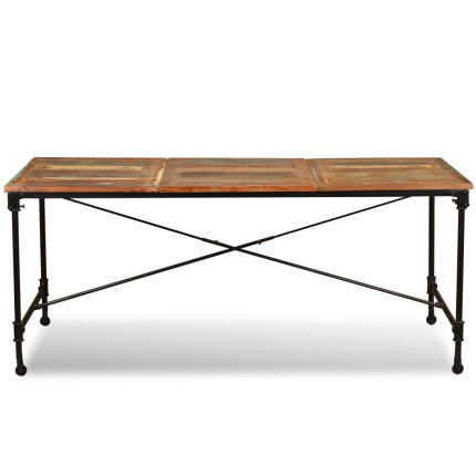 Table à manger Style Industriel en bois de récupération massif Multicolore 180 x 90 x 76 cm {attributes}