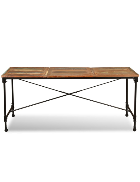 Table à manger Style Industriel en bois de récupération massif Multicolore 180 x 90 x 76 cm {attributes}