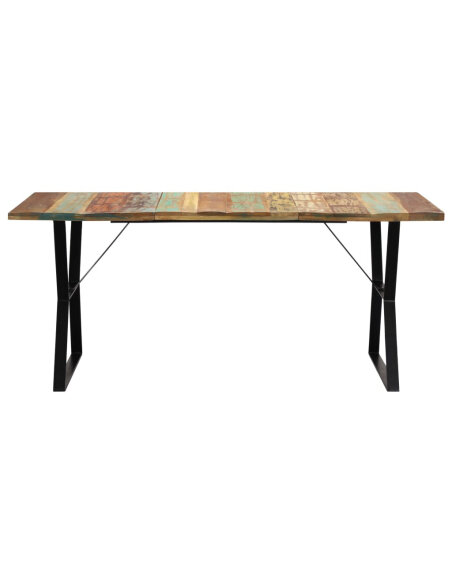 Table salle à manger Style Industriel en bois de récupération Multicolore 180 x 90 x 76 cm {attributes} Table salle à manger Style Industriel en bois de récupération Multicolore 180 x 90 x 76 cm {attributes}