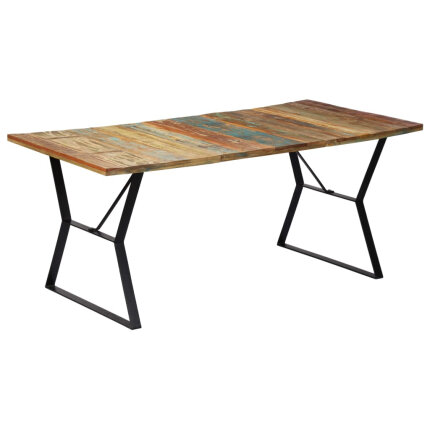 Table salle à manger Style Industriel en bois de récupération Multicolore 180 x 90 x 76 cm {attributes}