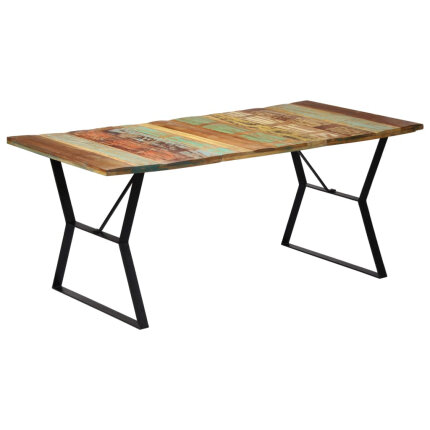 Table salle à manger Style Industriel en bois de récupération Multicolore 180 x 90 x 76 cm {attributes}