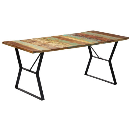 Table salle à manger Style Industriel en bois de récupération Multicolore 180 x 90 x 76 cm {attributes}