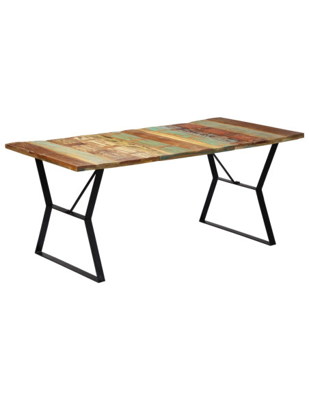 Table salle à manger Style Industriel en bois de récupération Multicolore 180 x 90 x 76 cm {attributes} Table salle à manger Style Industriel en bois de récupération Multicolore 180 x 90 x 76 cm {attributes}
