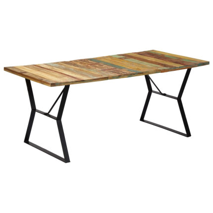 Table salle à manger Style Industriel en bois de récupération Multicolore 180 x 90 x 76 cm {attributes}