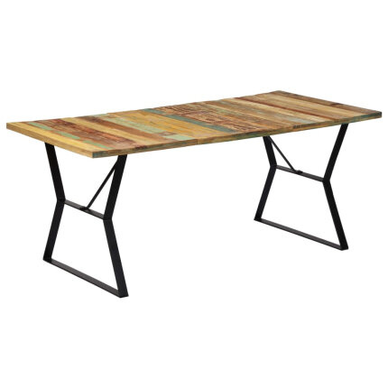 Table salle à manger Style Industriel en bois de récupération Multicolore 180 x 90 x 76 cm {attributes}