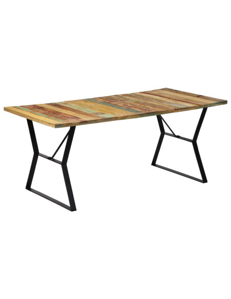 Table salle à manger Style Industriel en bois de récupération Multicolore 180 x 90 x 76 cm {attributes} Table salle à manger Style Industriel en bois de récupération Multicolore 180 x 90 x 76 cm {attributes}