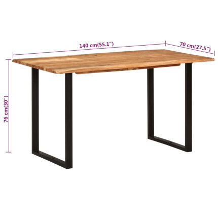 Table salle à manger Style Industriel en bois d'acacia 140 x 70 x 76 cm {attributes}