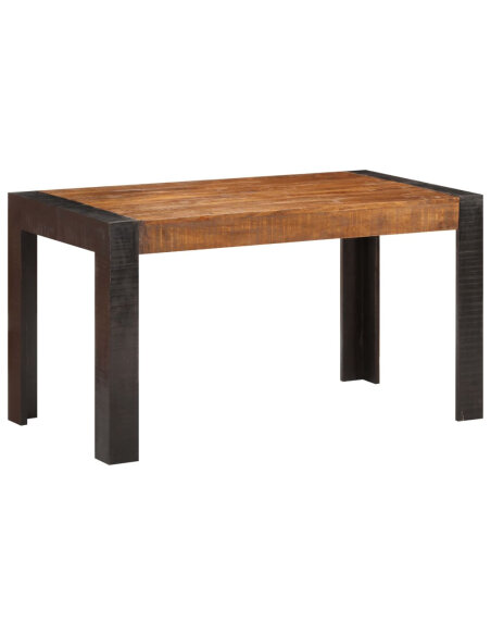Table à manger Style Industriel en bois de manguier massif brut 140 x 70 x 76 cm {attributes} Table à manger Style Industriel en bois de manguier massif brut 140 x 70 x 76 cm {attributes}