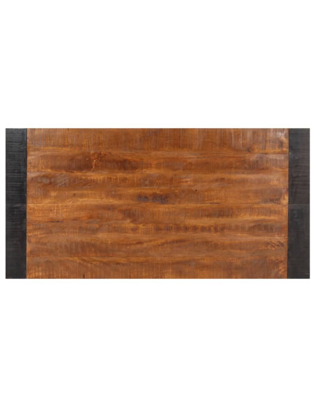 Table à manger Style Industriel en bois de manguier massif brut 140 x 70 x 76 cm {attributes} Table à manger Style Industriel en bois de manguier massif brut 140 x 70 x 76 cm {attributes}
