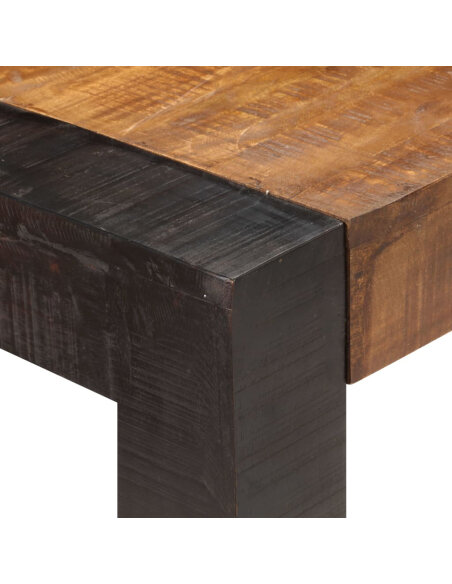 Table à manger Style Industriel en bois de manguier massif brut 140 x 70 x 76 cm {attributes} Table à manger Style Industriel en bois de manguier massif brut 140 x 70 x 76 cm {attributes}