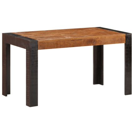 Table à manger Style Industriel en bois de manguier massif brut 140 x 70 x 76 cm {attributes}