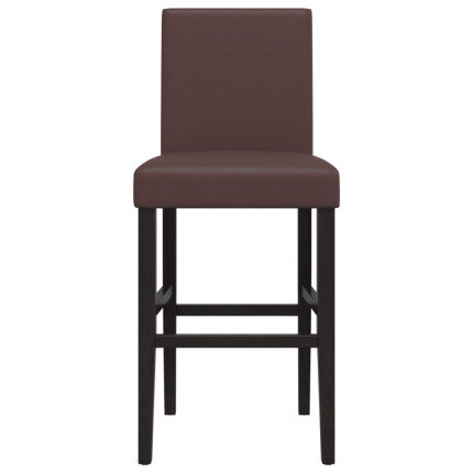 Chaise de bar campagne / chic en lot de 2 en bois massif d'hévéa et similicuir Brun  {attributes}