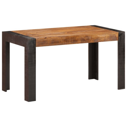 Table à manger Style Industriel en bois de manguier massif brut 140 x 70 x 76 cm {attributes}