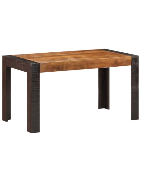 Table à manger Style Industriel en bois de manguier massif brut 140 x 70 x 76 cm {attributes} Table à manger Style Industriel en bois de manguier massif brut 140 x 70 x 76 cm {attributes}