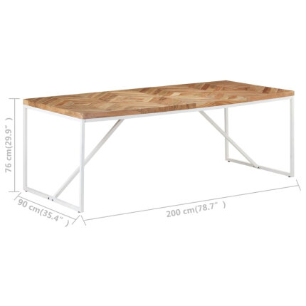 Table à manger Style Industriel en bois massif d'acacia et de manguier 200 x 90 x 76 cm {attributes}