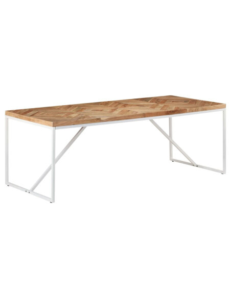 Table à manger Style Industriel en bois massif d'acacia et de manguier 200 x 90 x 76 cm {attributes}