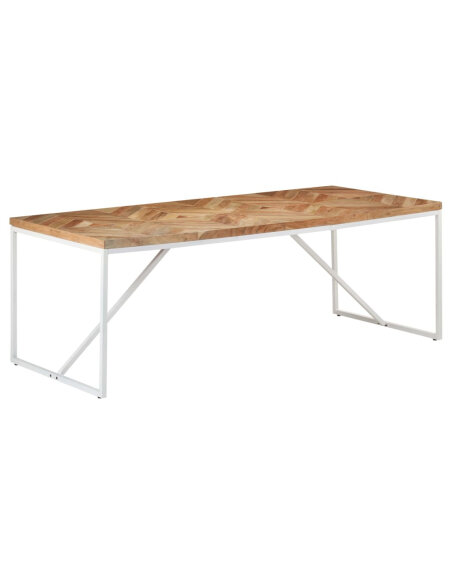 Table à manger Style Industriel en bois massif d'acacia et de manguier 200 x 90 x 76 cm {attributes}